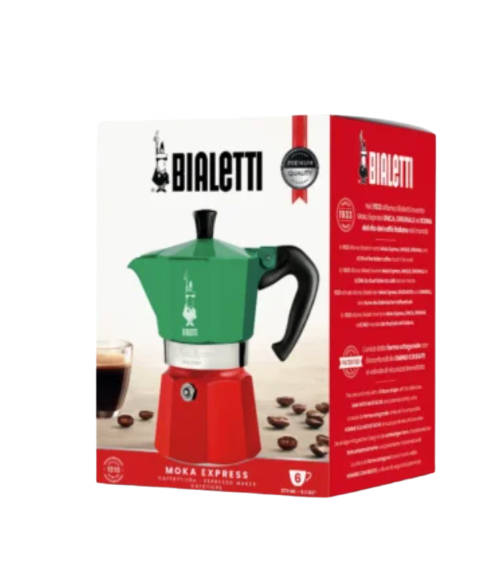 CAFETERA MOKA EXPRESS TRICOLOR 6 Tazas 270ml Bialetti