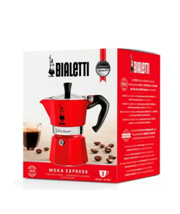 CAFETERA ITALIANA MOKA EXPRESS 3 TAZAS 130ml ROJA BIALETTI