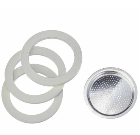 Empaquetadura y filtro de repuesto para Moka Bialetti 9 Tazas