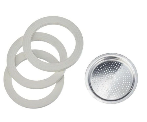 Empaquetadura y filtro de repuesto para Moka Bialetti 3/4 Tazas