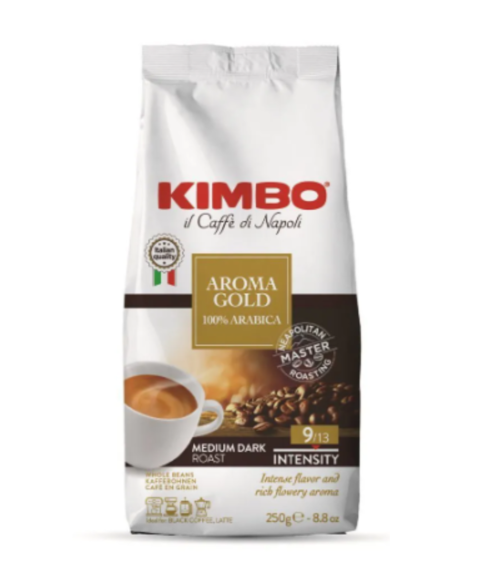 CAFE KIMBO AROMA GOLD GRANO ENTERO 250GR