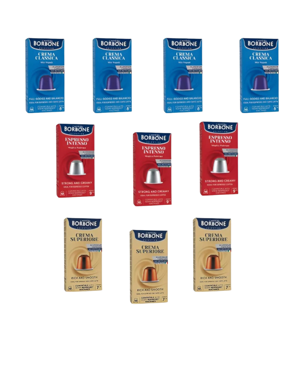 100 CAPSULAS VARIEDAD BORBONE COMPATIBLES CON NESPRESSO