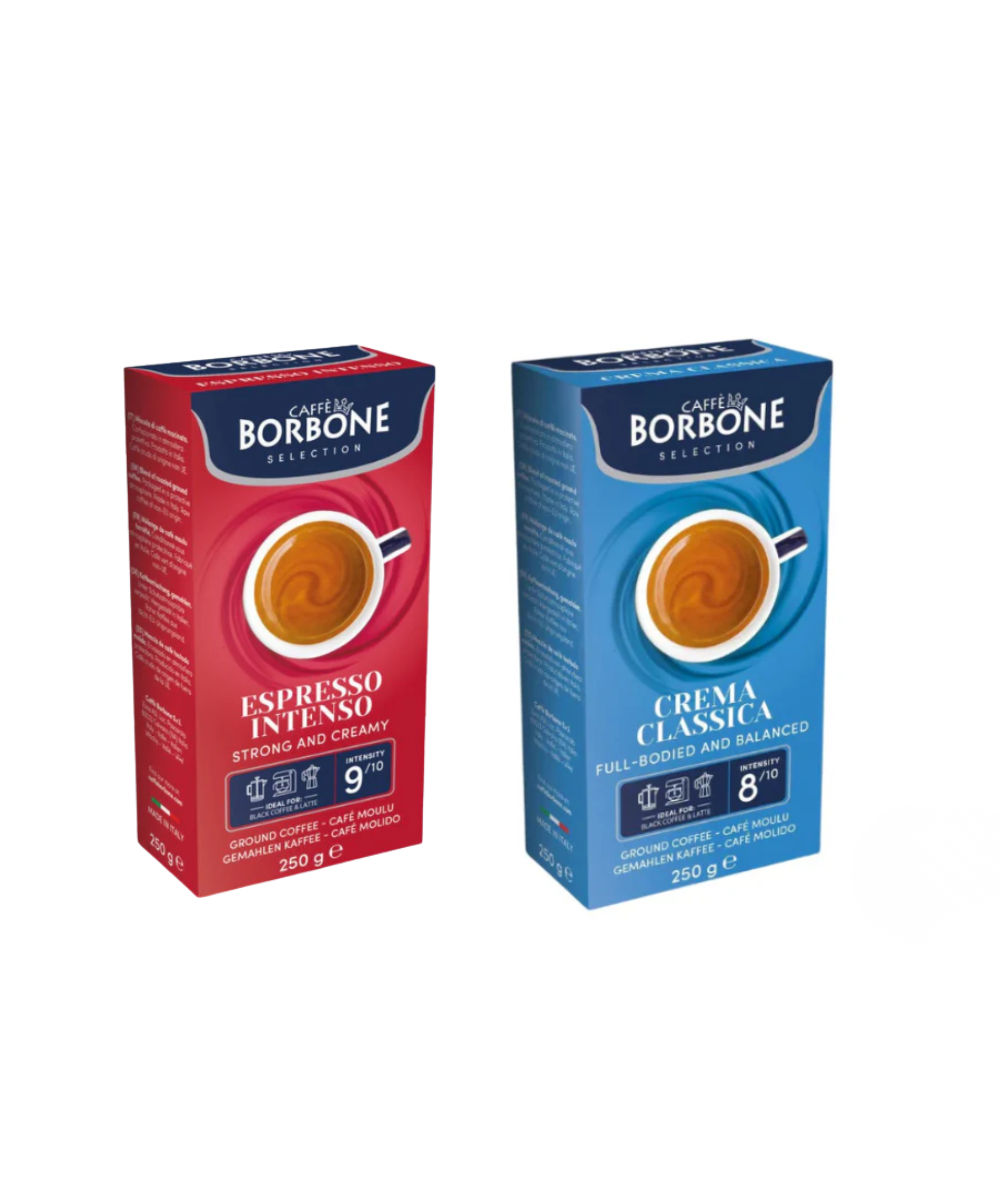 PACK 2 CAFE BORBONE MOLIDO 250G ( 1 INTENSO+1 CREMA CLASSICA)