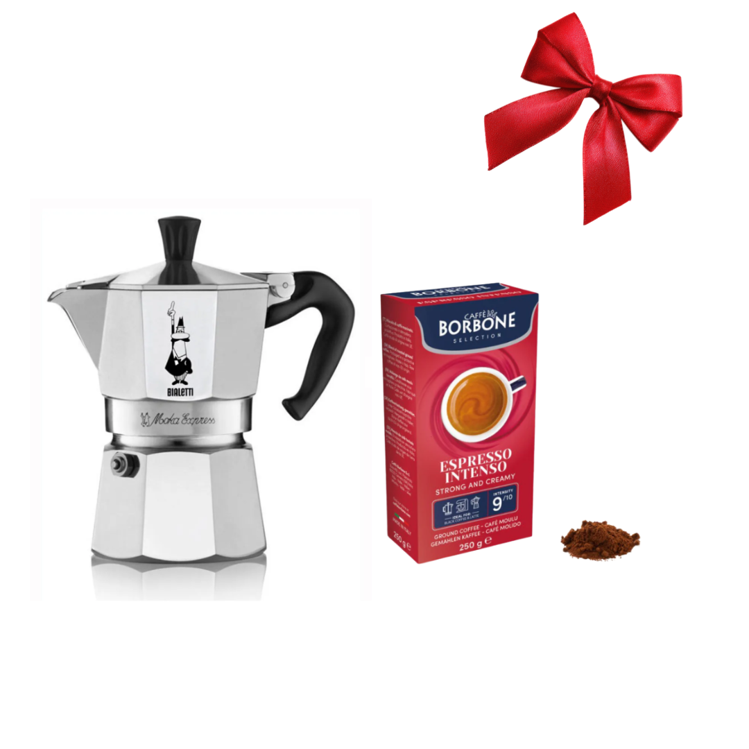 PACK BIALETTI 3 TAZAS + BORBONE MOLIDO INTENSO 250G