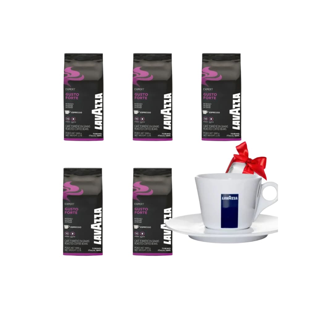 Pack 5KG Cafe Lavazza Gusto Forte + 1 Taza De Regalo