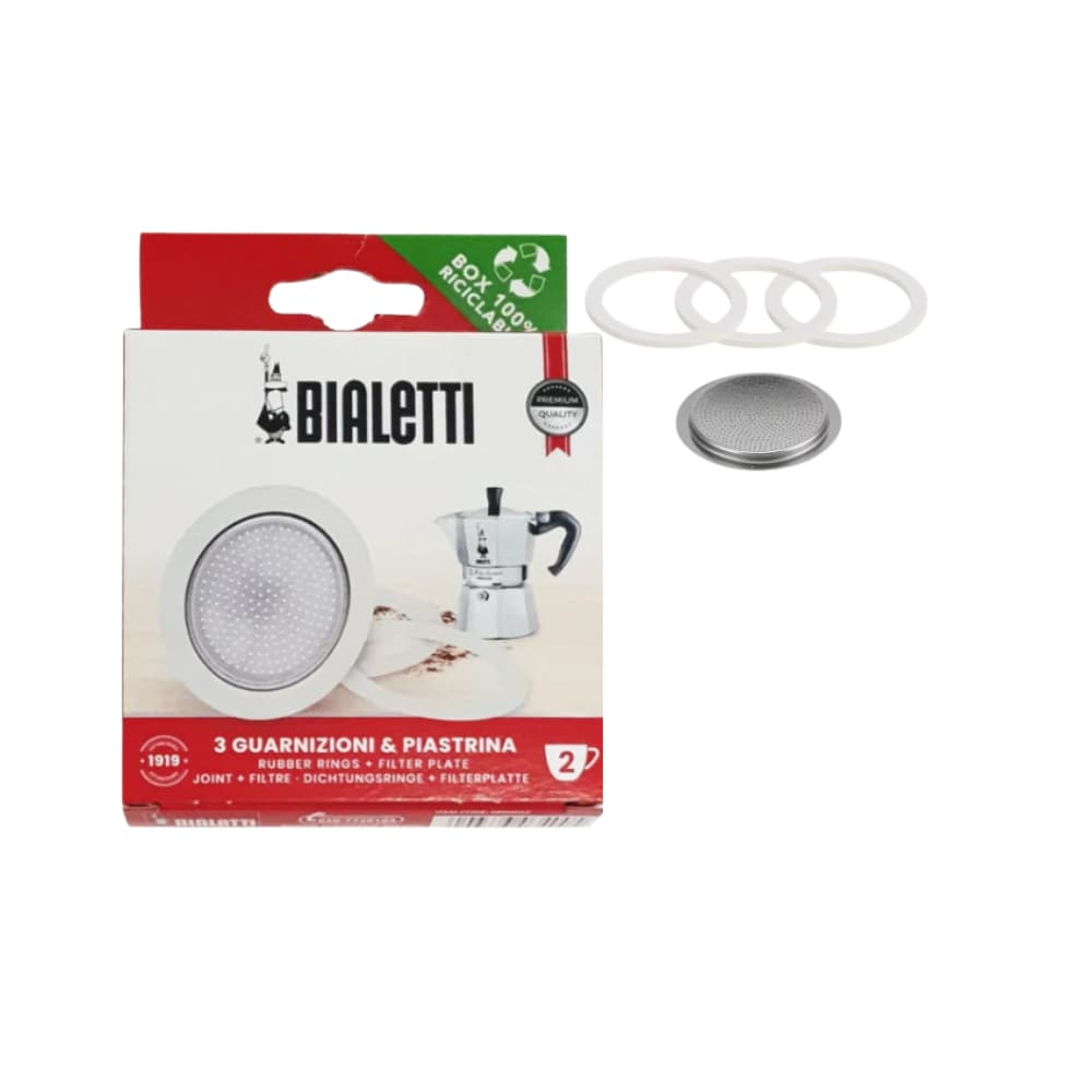 Empaquetaduras y Filtro para Moka Bialetti 2 taza Línea Aluminio