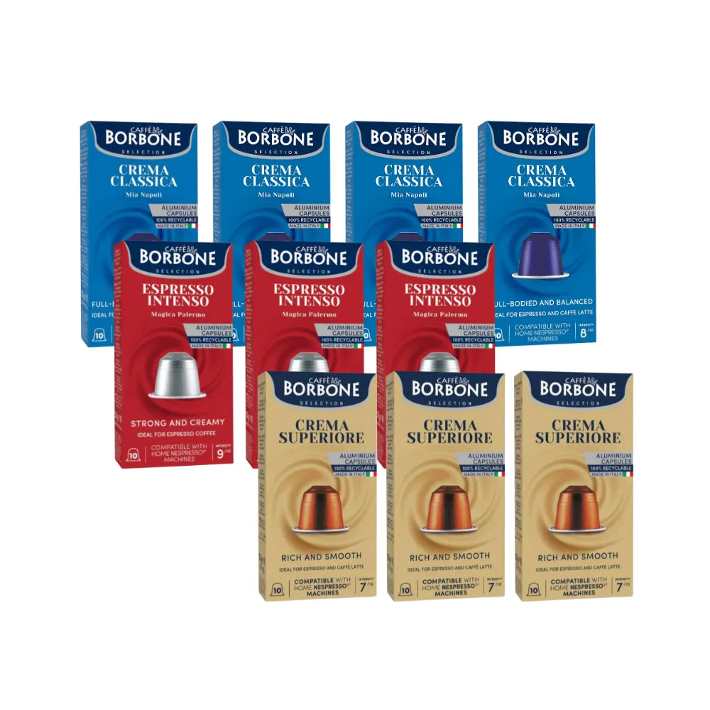 100 CAPSULAS VARIEDAD BORBONE COMPATIBLES CON NESPRESSO