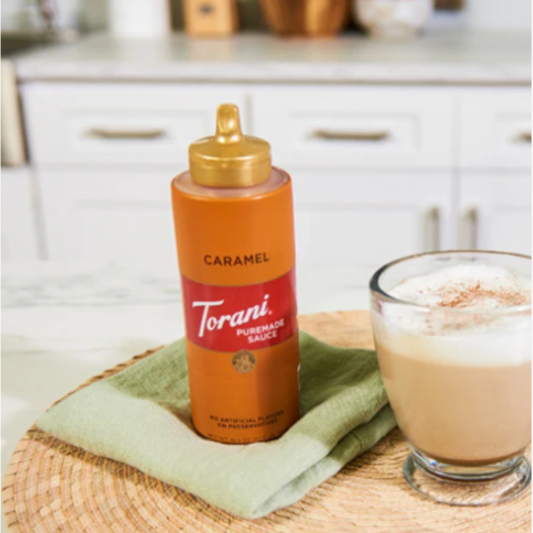 CARAMEL SAUCE SQUEZZE TORANI BOTTLE 16.5 OZ