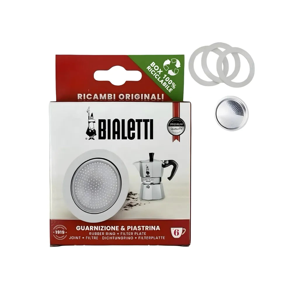Empaquetadura y filtro de repuesto para Moka Bialetti 6 Tazas