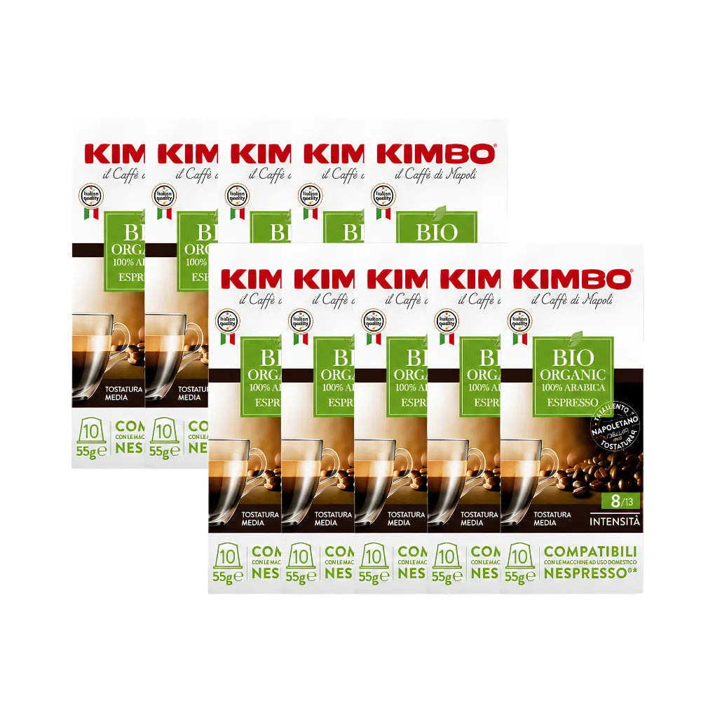 Pack 100Uds Cápsulas Kimbo Bio Organic Compatible con Nespresso