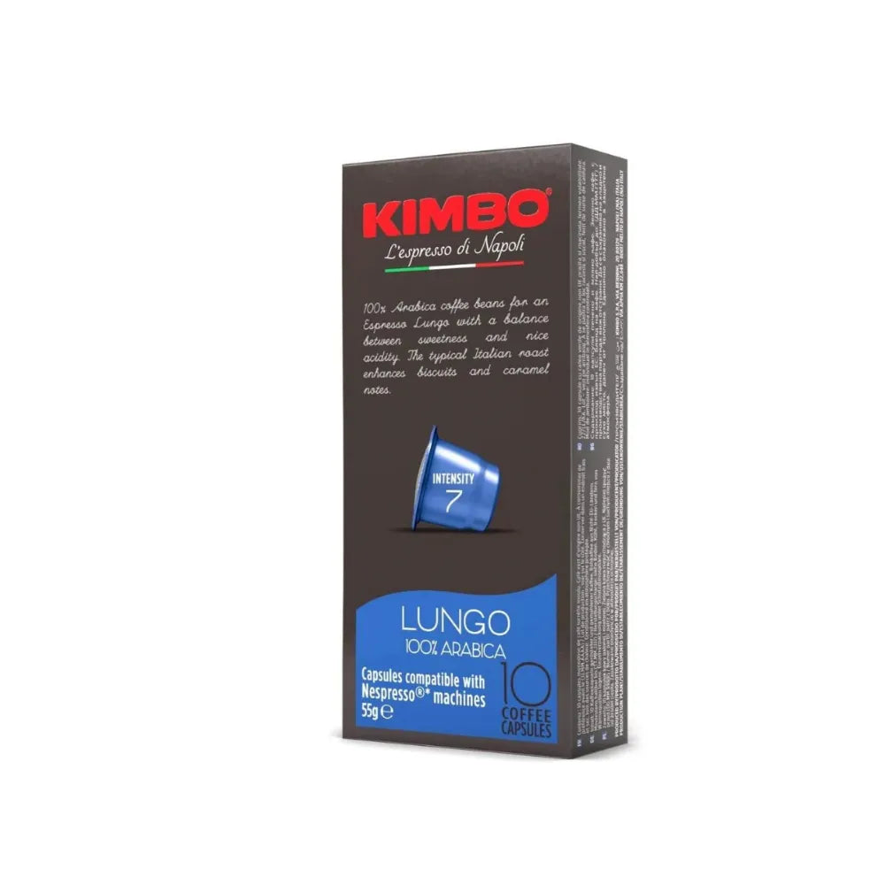 Cápsulas Kimbo Lungo Intenso Compatible Con Nespresso 10Uds