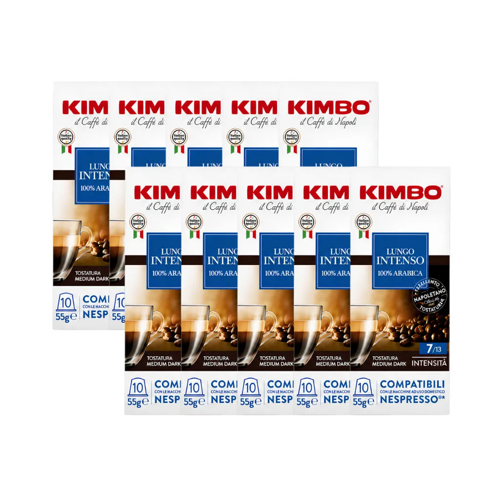 Pack 100Uds Cápsulas Kimbo Lungo 100% Arabica Compatible con Nespresso