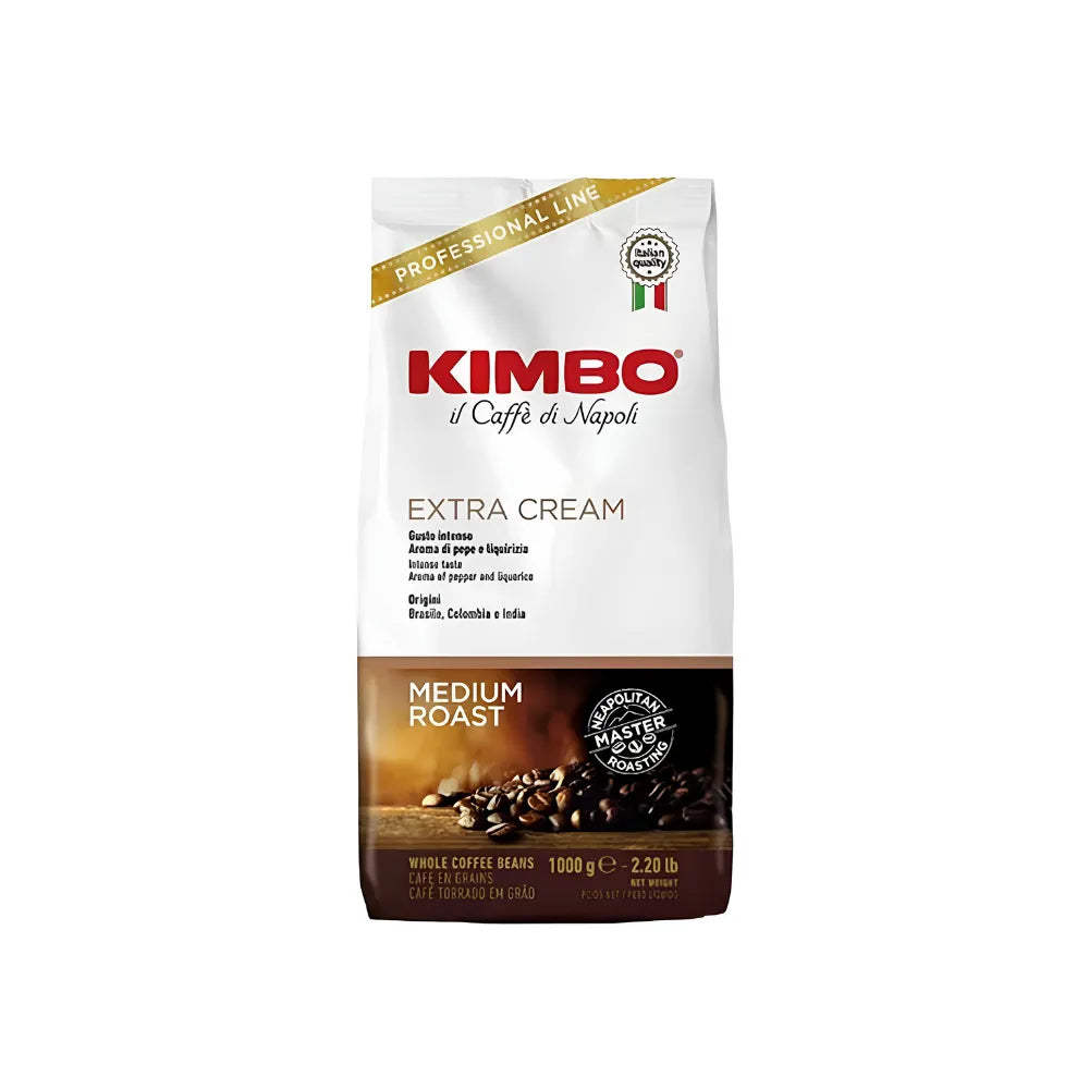 Pack 3Kg Café En Grano Kimbo Extra Cream Grano + Regalo Sirope de 50ml