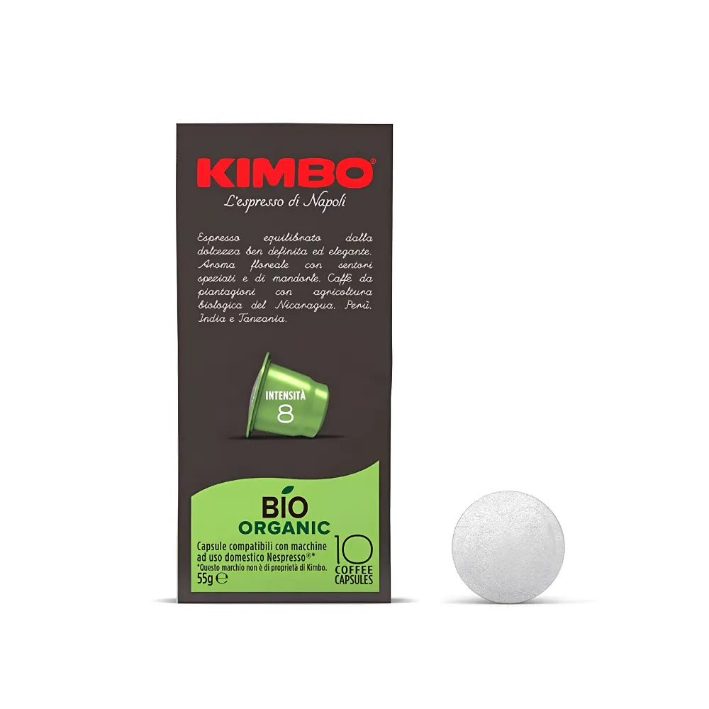Pack 100Uds Cápsulas Kimbo Bio Organic Compatible con Nespresso