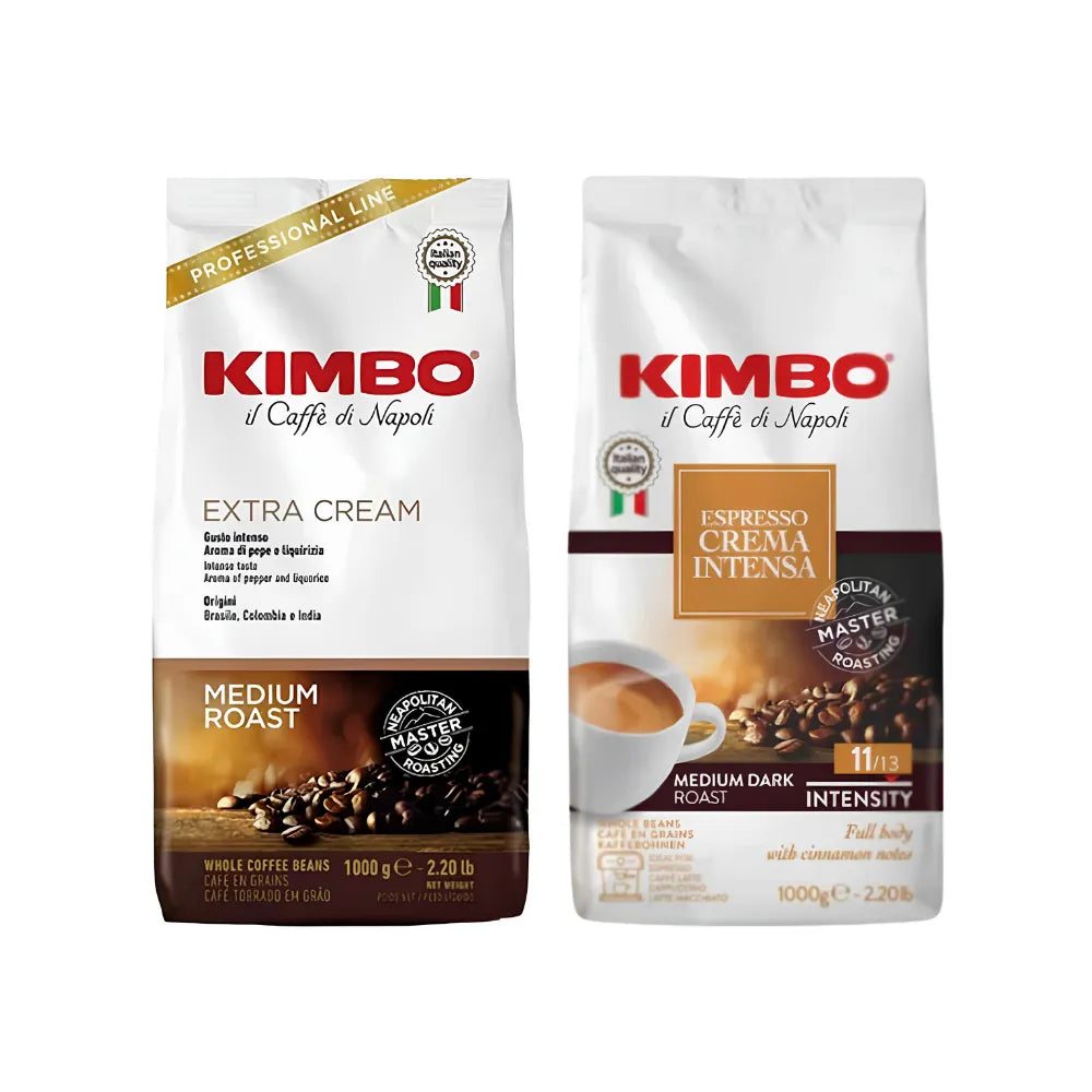 Pack Café Kimbo Extra Cream Grano 1Kg + Kimbo Crema Intensa  Grano 1Kg