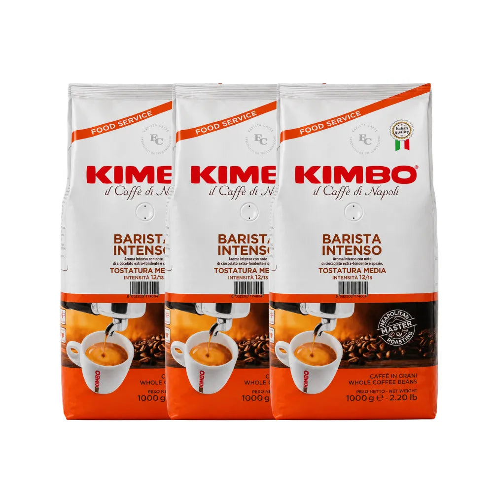 Pack 3 Kg Café Kimbo Barista Intenso Grano