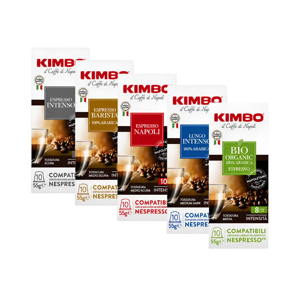 Pack Mix 50Uds Cápsulas Variedad Kimbo Compatible Con Nespresso 5X10