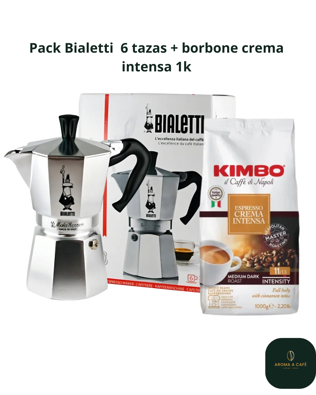 PACK BIALETTI 6 TAZAS + KIMBO CREMA INTENSA 1KG