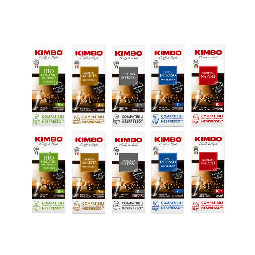 100 CAPSULAS KIMBO EXPRESSO MIX (5X20) COMPATIBLES CON NESPRESSO