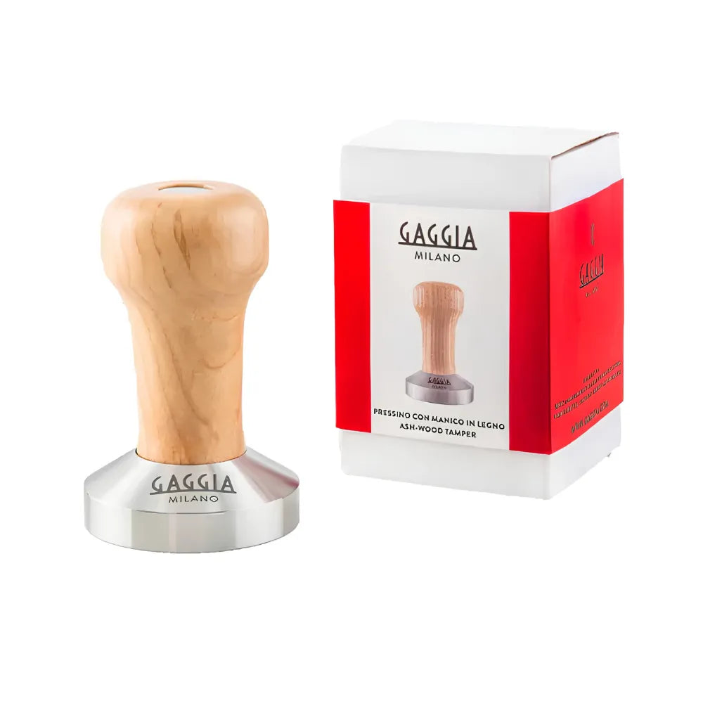 Tamper Gaggia Mango De Madera Base De Acero Inoxidable 58Mm