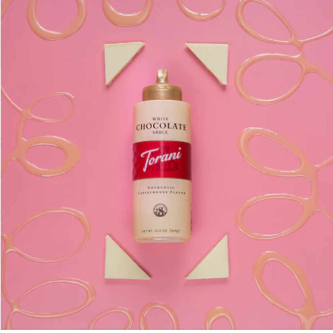 WHITE CHOCOLATE SAUCE SQUEZZE TORANI BOTTLE 16.5 OZ