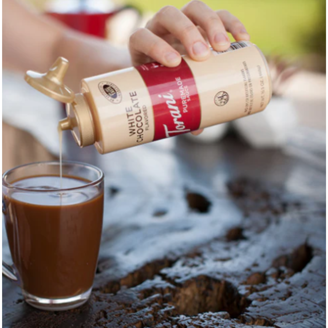WHITE CHOCOLATE SAUCE SQUEZZE TORANI BOTTLE 16.5 OZ